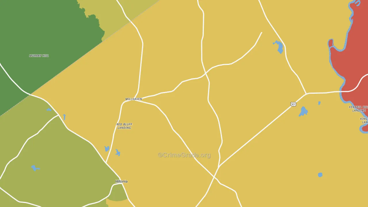 Millhaven, GA Map of Drug-Related Crime Rates