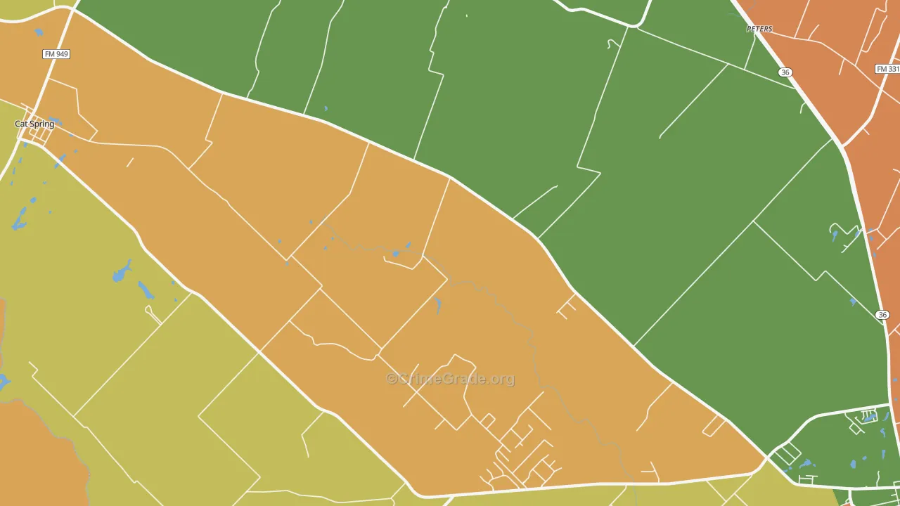 Millheim, TX Map of Drug-Related Crime Rates