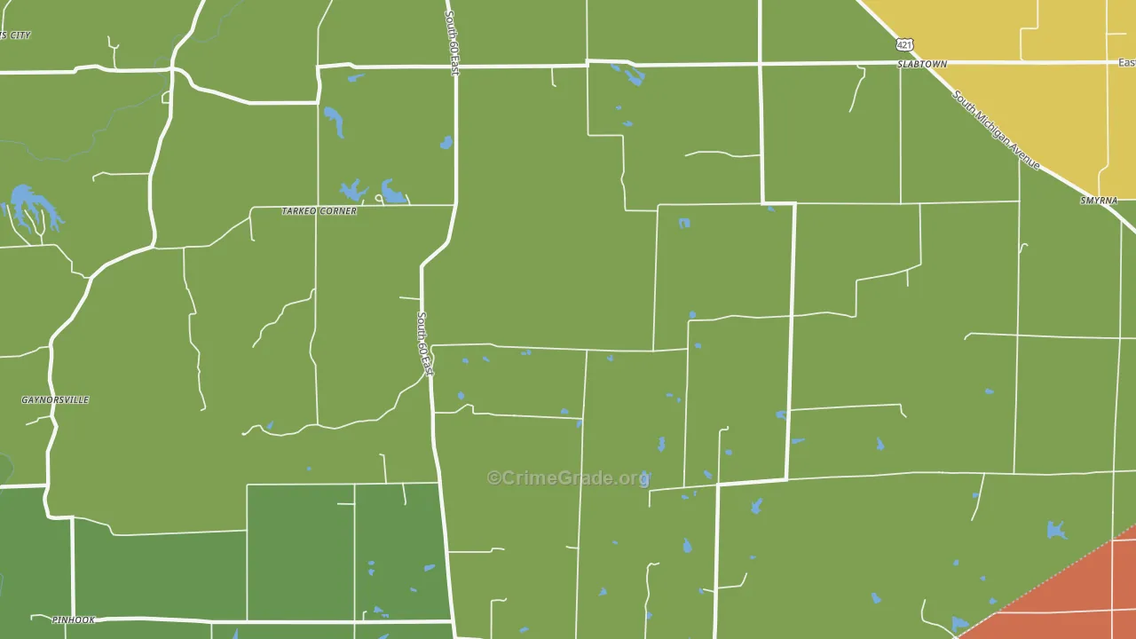 Millhousen, IN Map of Drug-Related Crime Rates