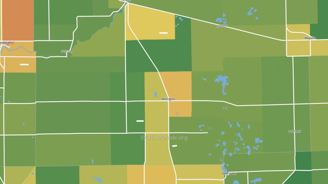 Millington, MI Map of Drug-Related Crime Rates