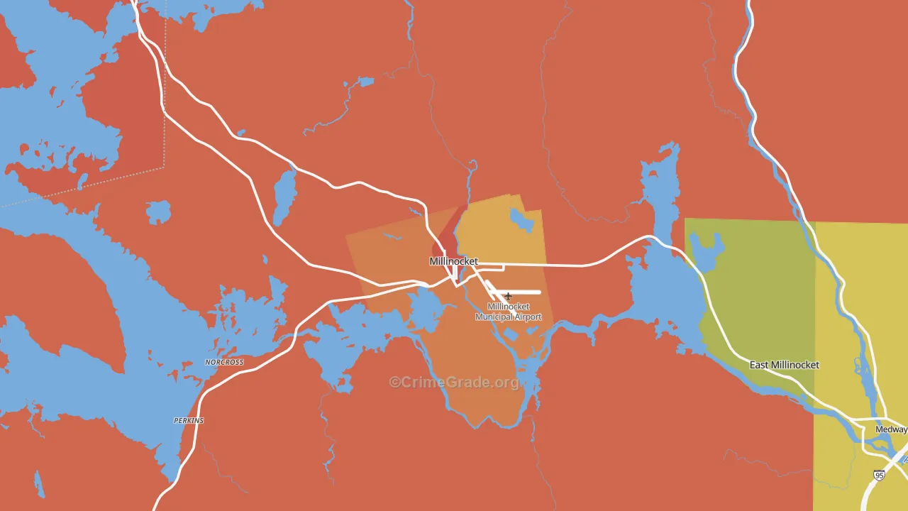 Millinocket, ME Map of Drug-Related Crime Rates