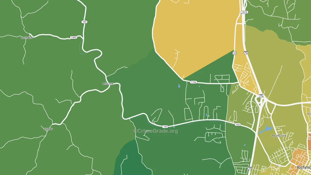 Million, KY Map of Drug-Related Crime Rates