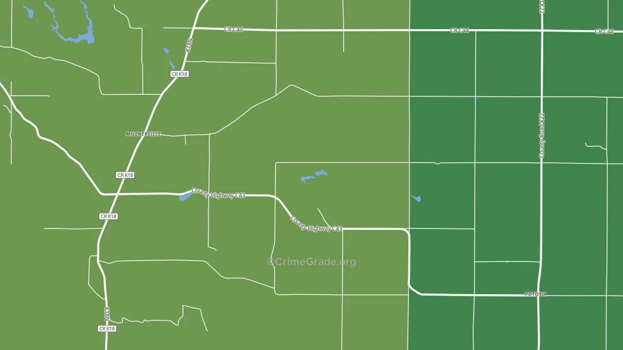 Millnerville, IA Map of Drug-Related Crime Rates