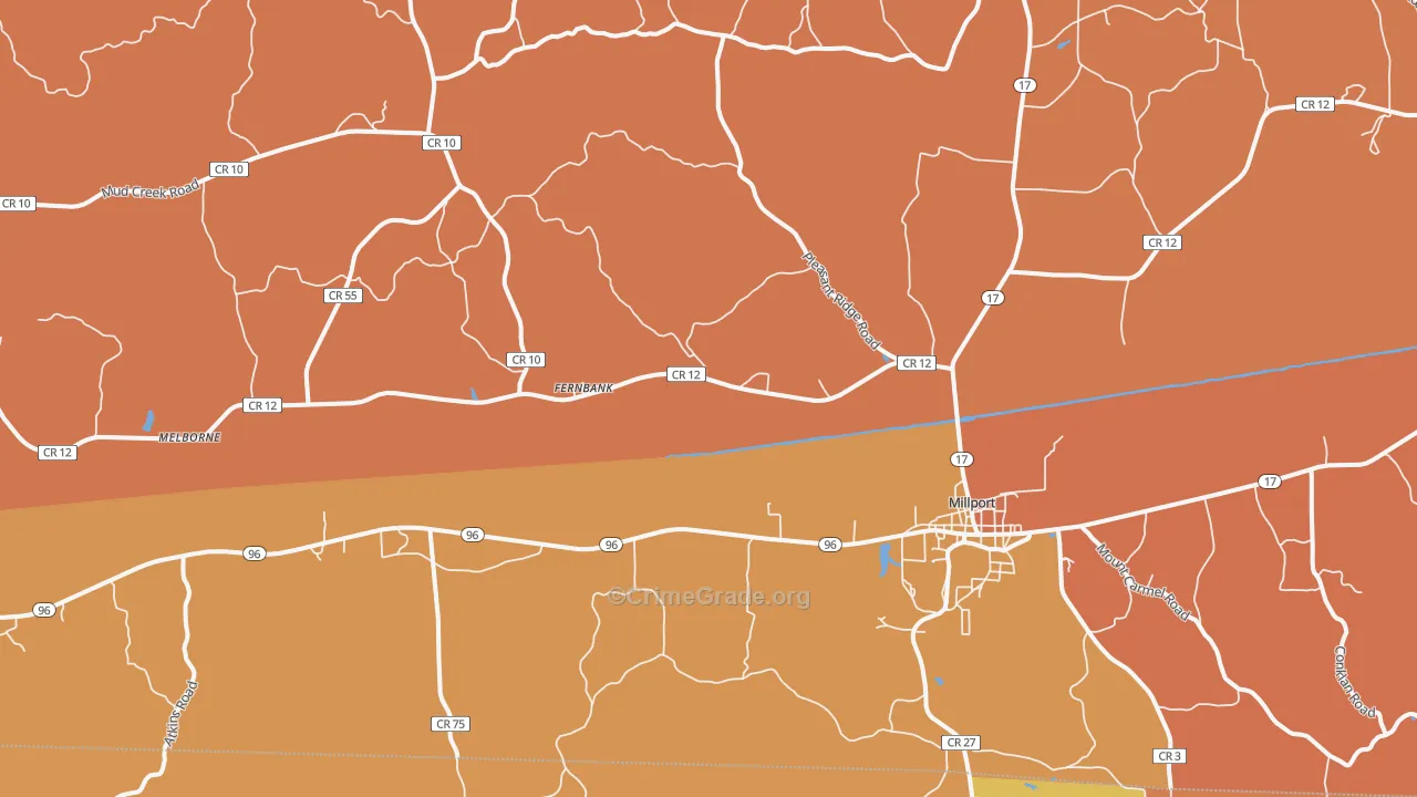 Millport, AL Map of Drug-Related Crime Rates
