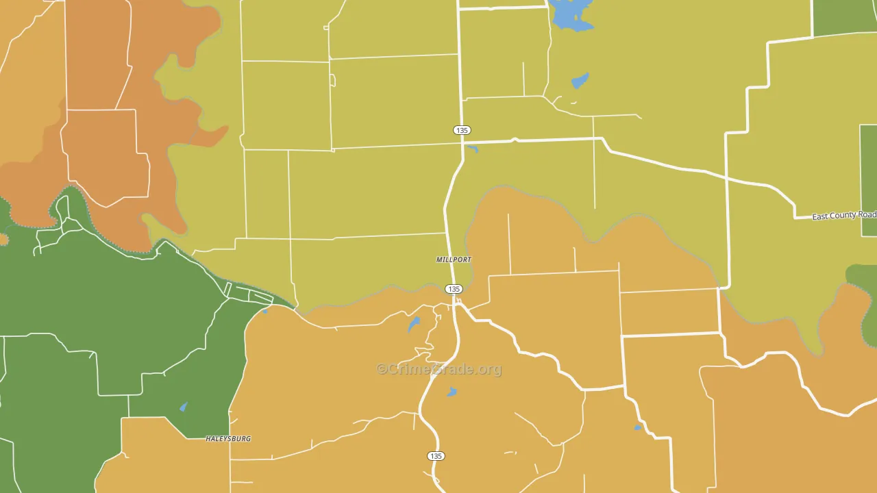 Millport, IN Map of Drug-Related Crime Rates