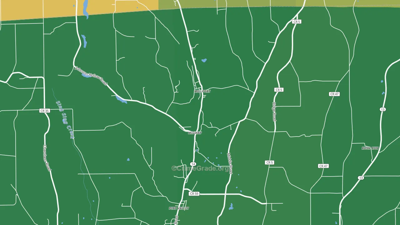 Millport, NY Map of Drug-Related Crime Rates