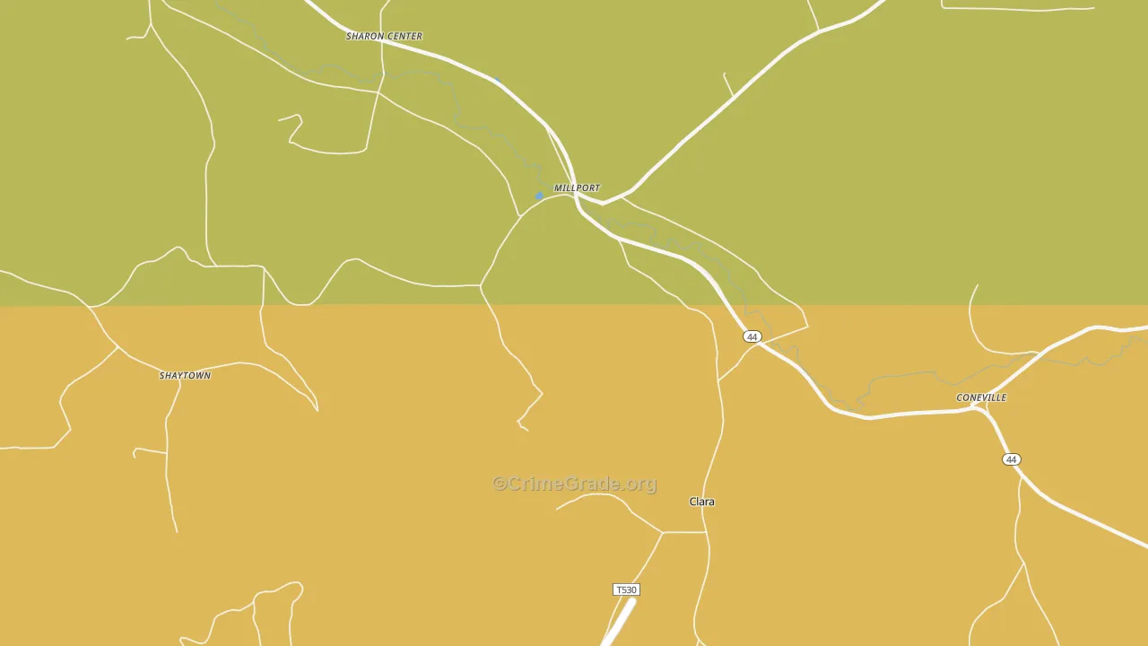 Millport, PA Map of Drug-Related Crime Rates