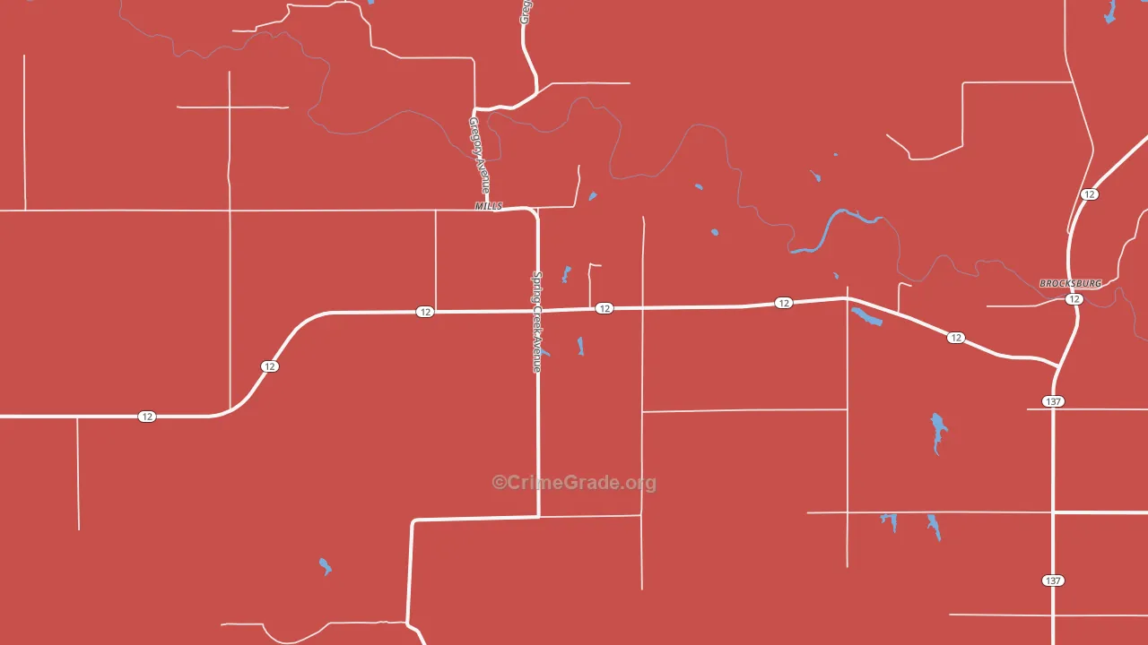 Mills, NE Map of Drug-Related Crime Rates