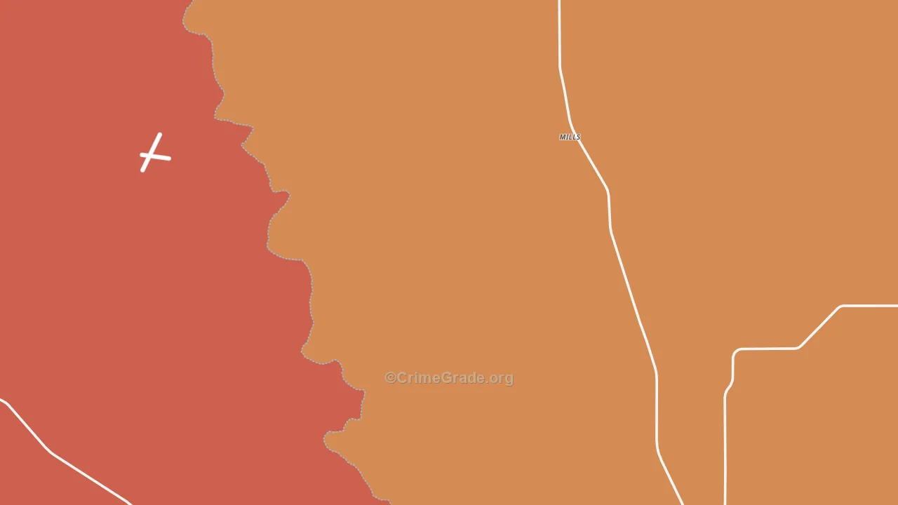 Mills, NM Map of Drug-Related Crime Rates