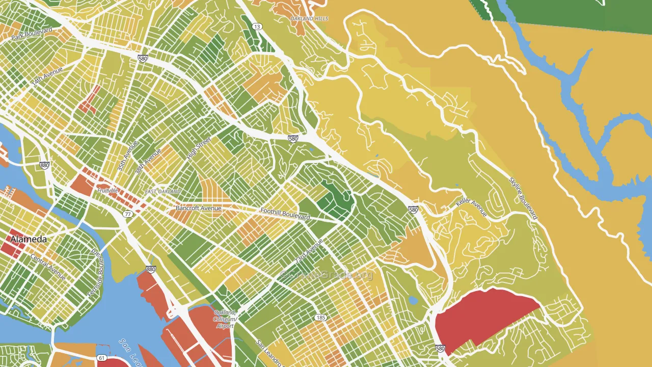 Millsmont, Oakland, CA Map of Drug-Related Crime Rates
