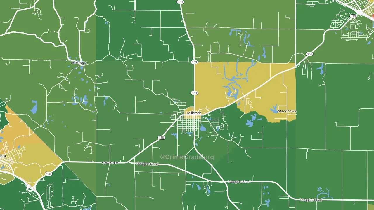 Millstadt, IL Map of Drug-Related Crime Rates