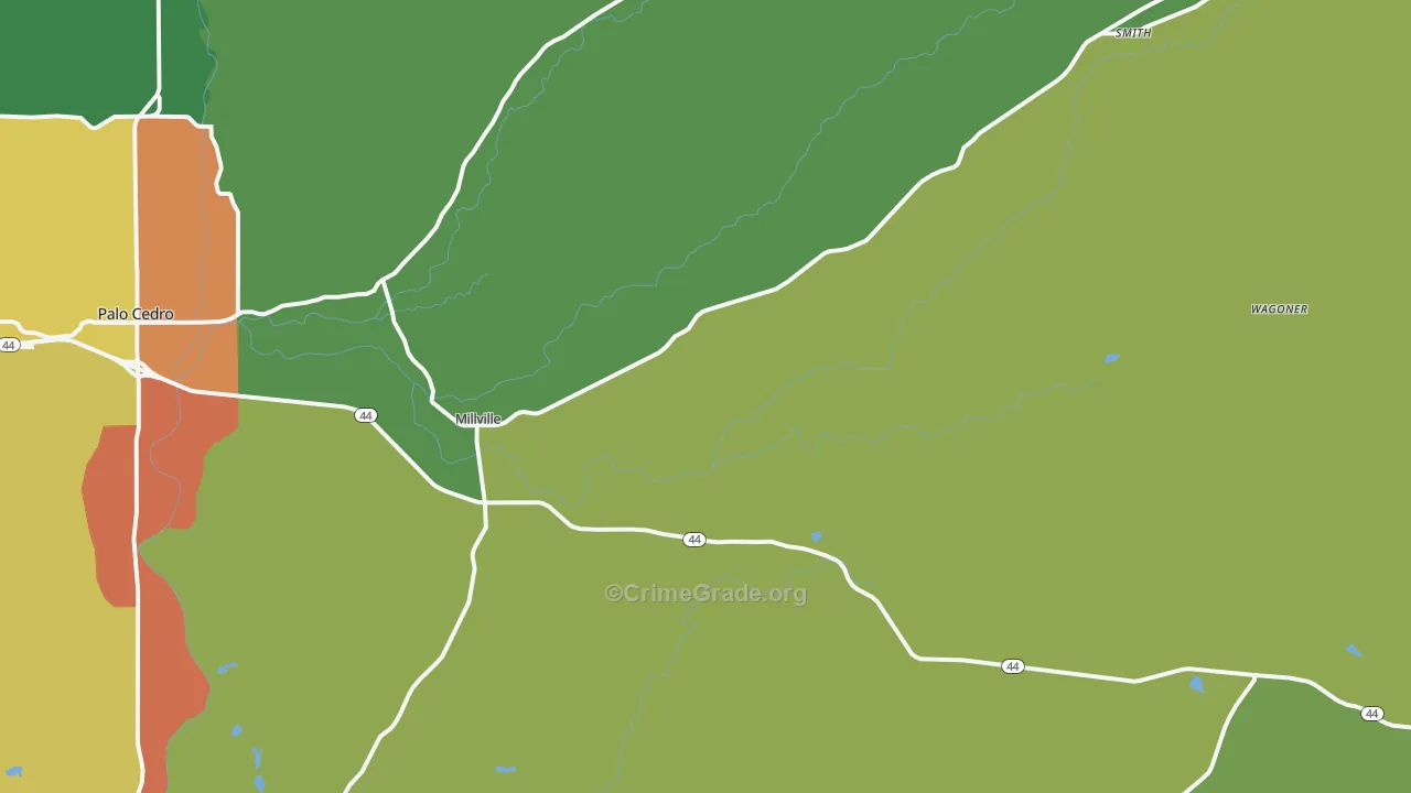 Millville, CA Map of Drug-Related Crime Rates