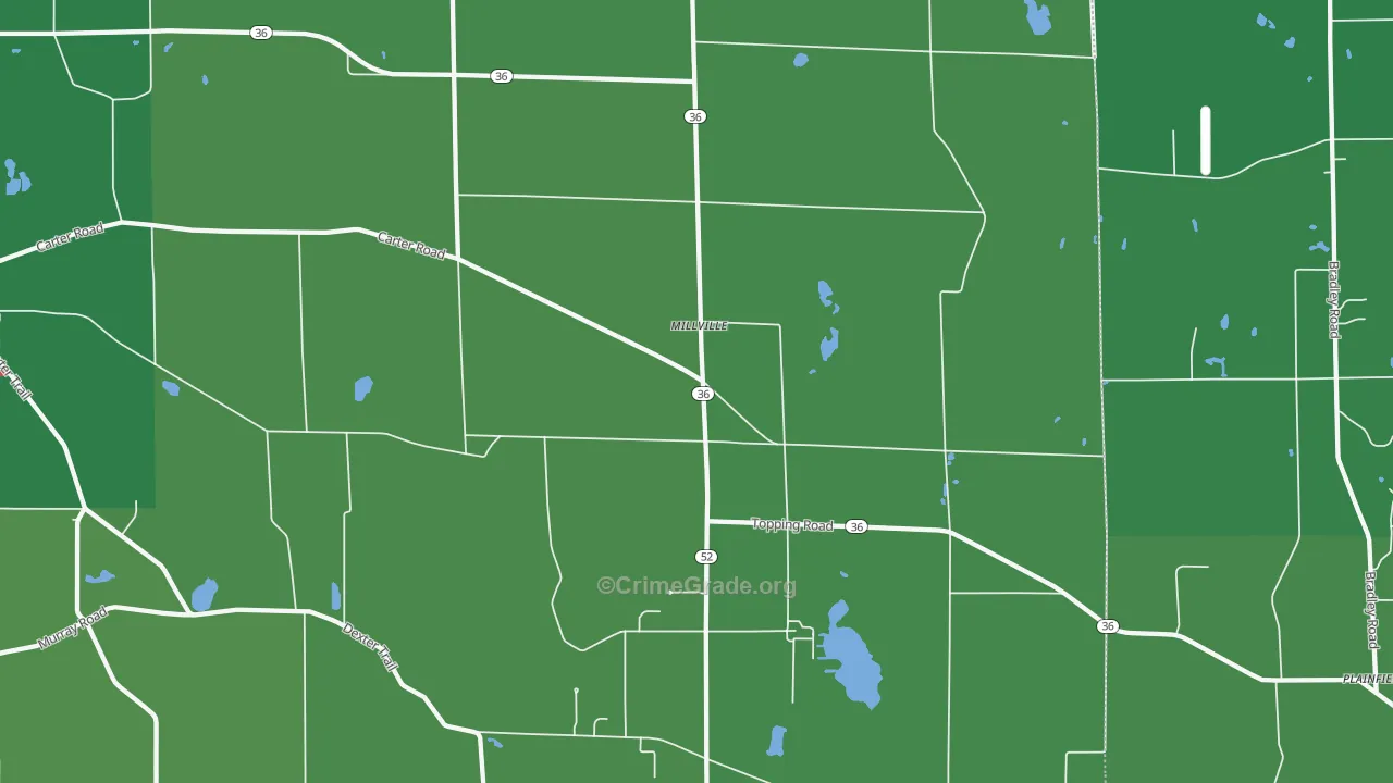 Millville, MI Map of Drug-Related Crime Rates