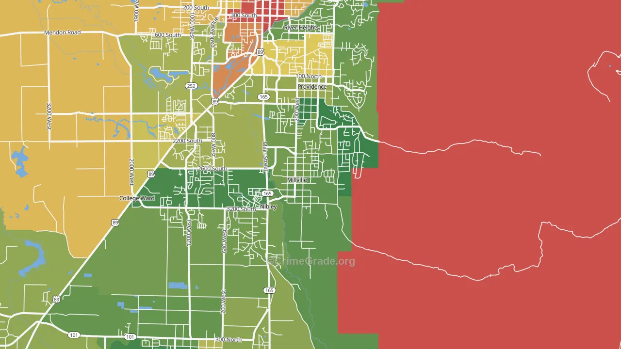 Millville, UT Map of Drug-Related Crime Rates