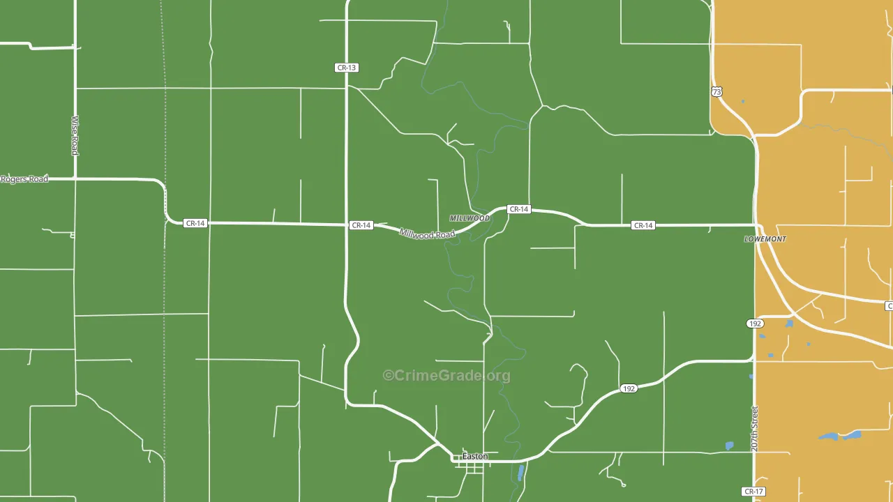 Millwood, KS Map of Drug-Related Crime Rates