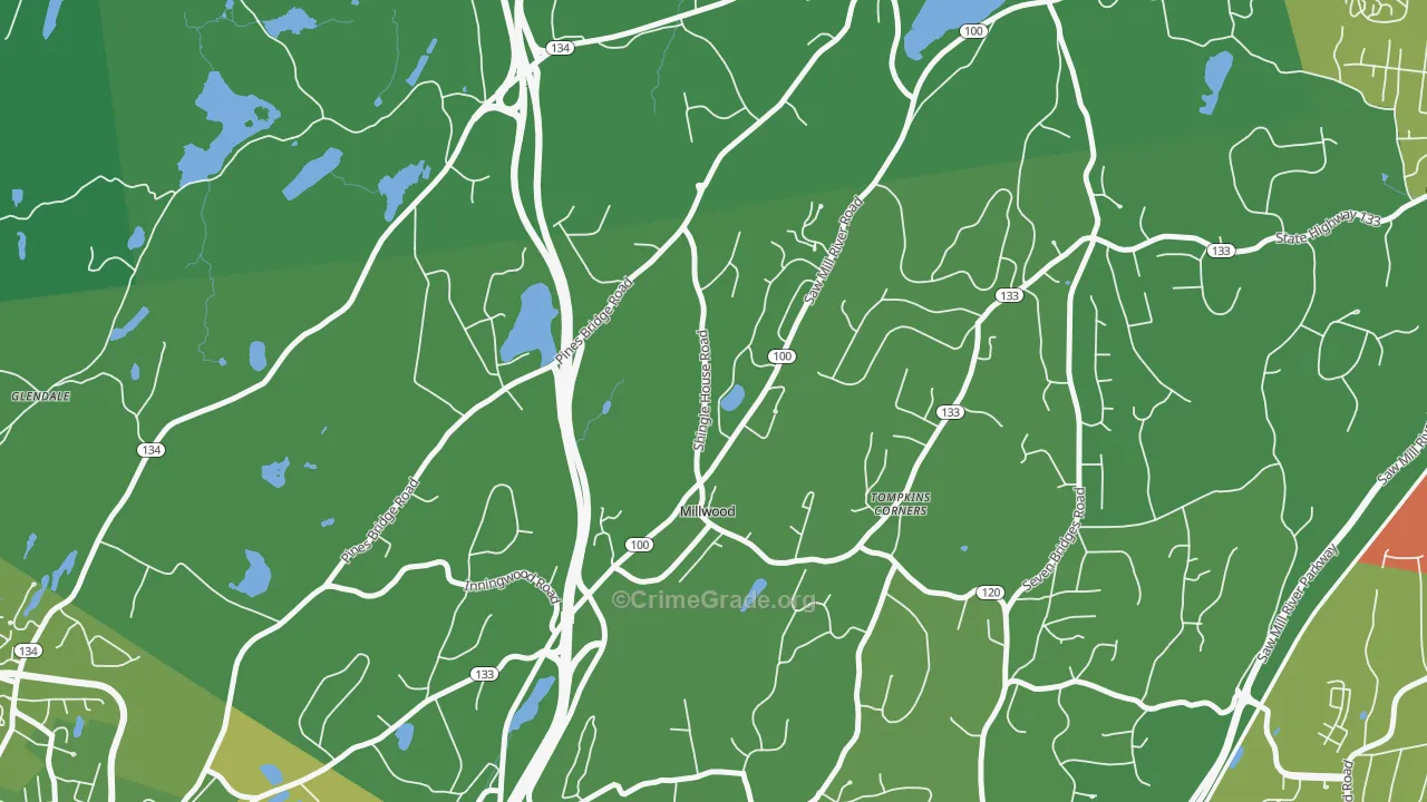 Millwood, NY Map of Drug-Related Crime Rates