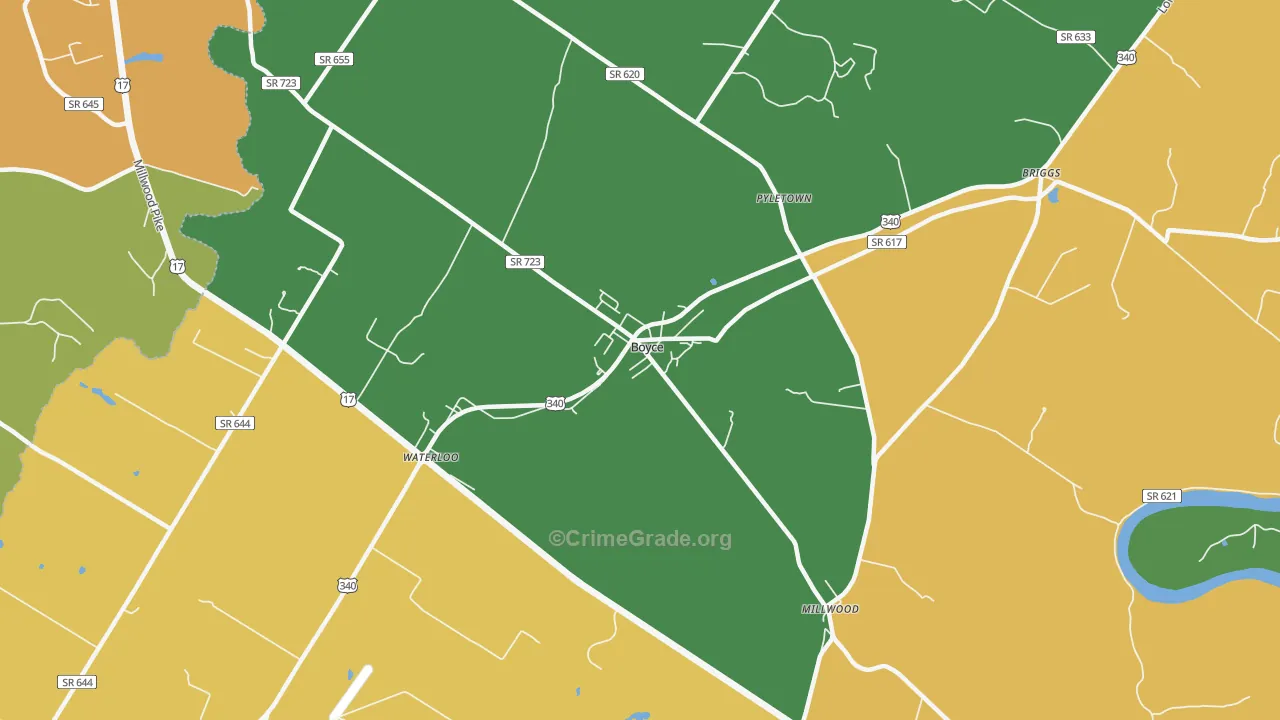 Millwood, VA Map of Drug-Related Crime Rates
