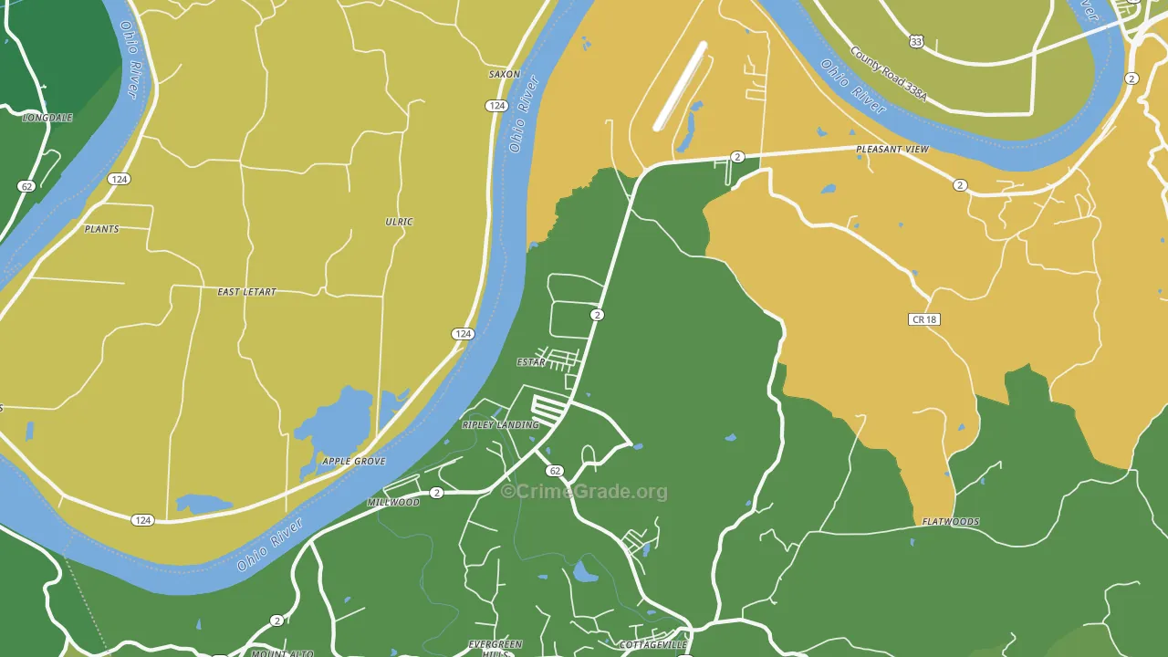 Millwood, WV Map of Drug-Related Crime Rates