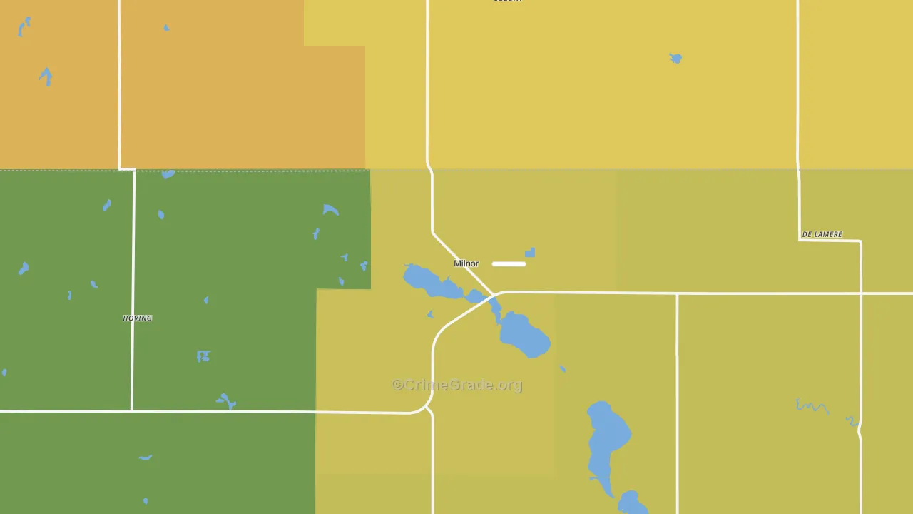 Milnor, ND Map of Drug-Related Crime Rates