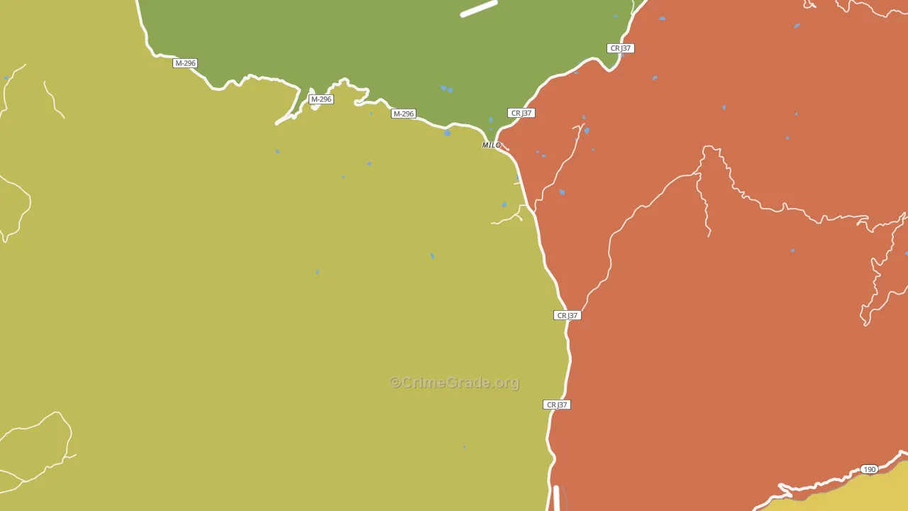 Milo, CA Map of Drug-Related Crime Rates