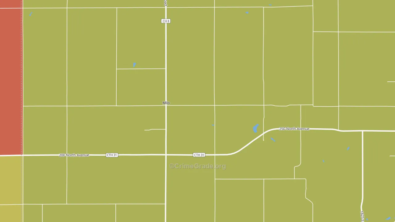 Milo, IL Map of Drug-Related Crime Rates