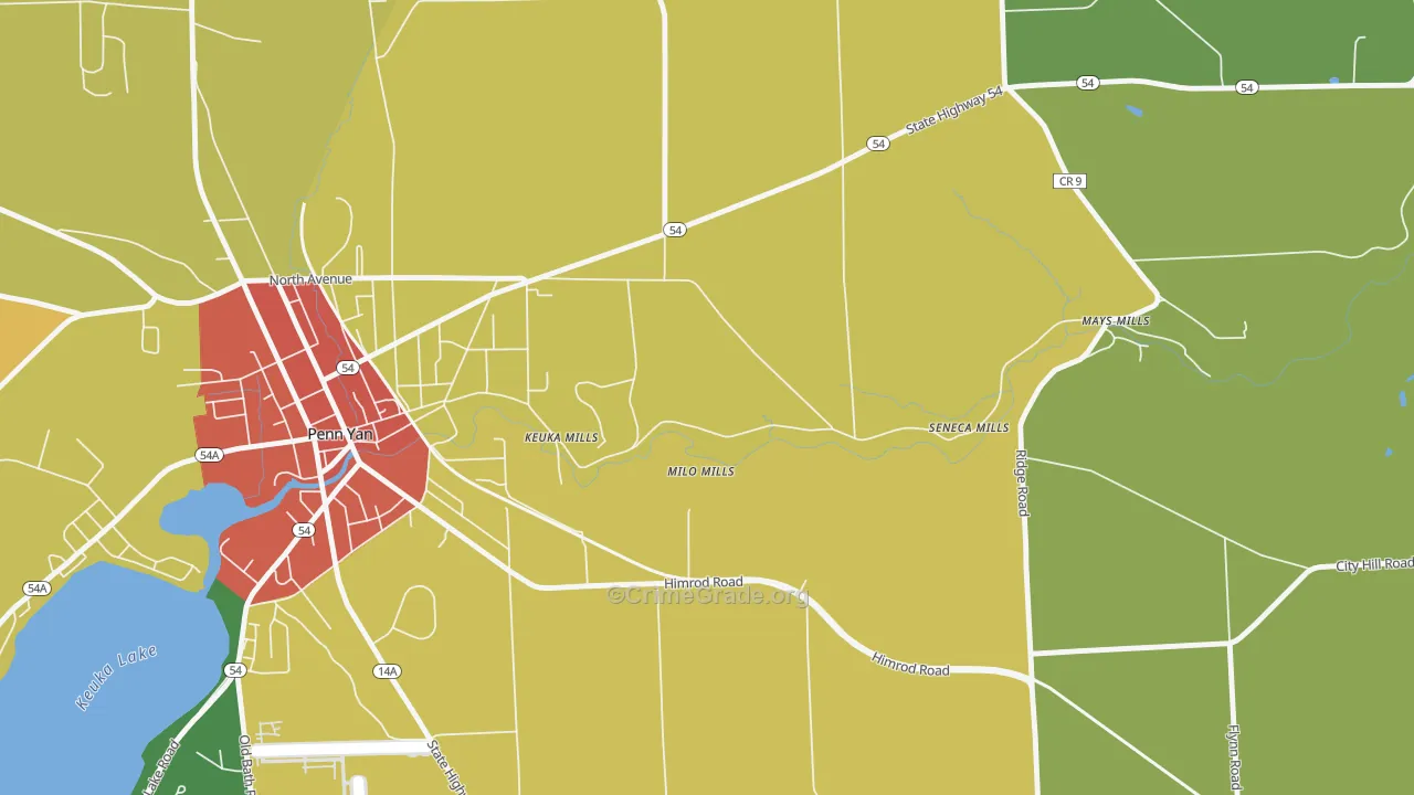 Milo Mills, NY Map of Drug-Related Crime Rates