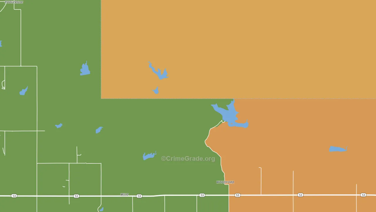 Milo, OK Map of Drug-Related Crime Rates