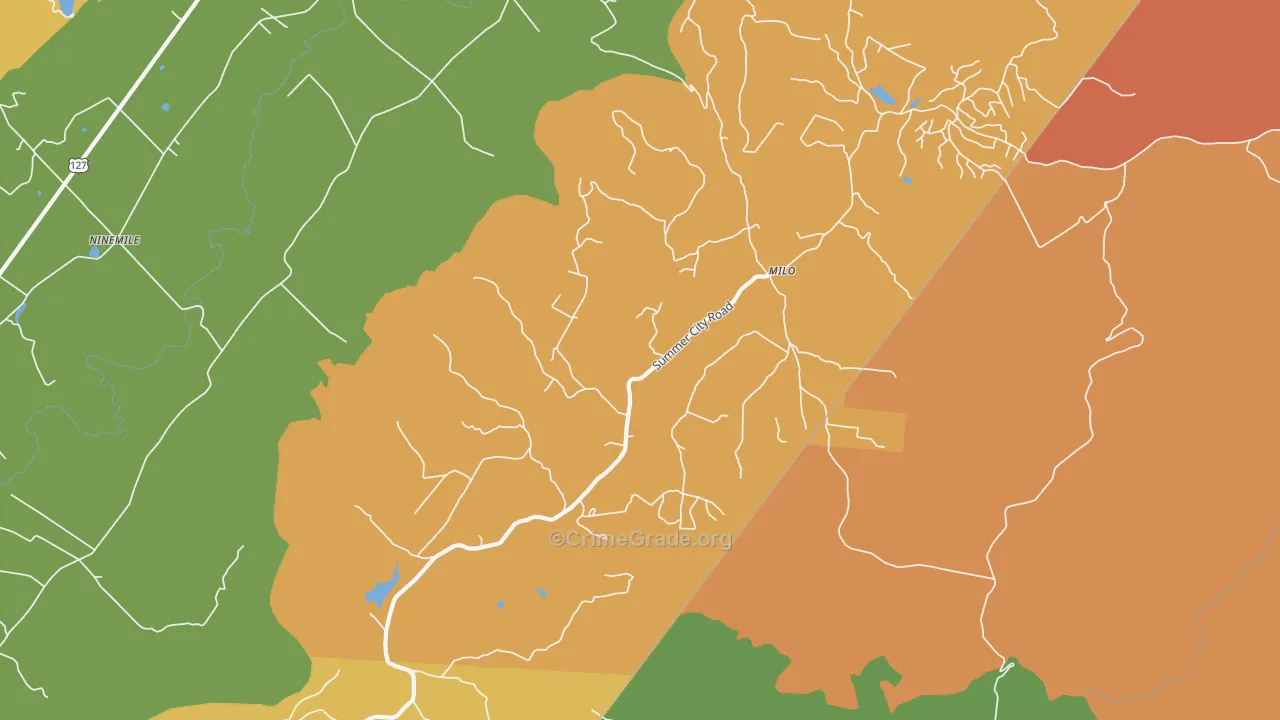 Milo, TN Map of Drug-Related Crime Rates