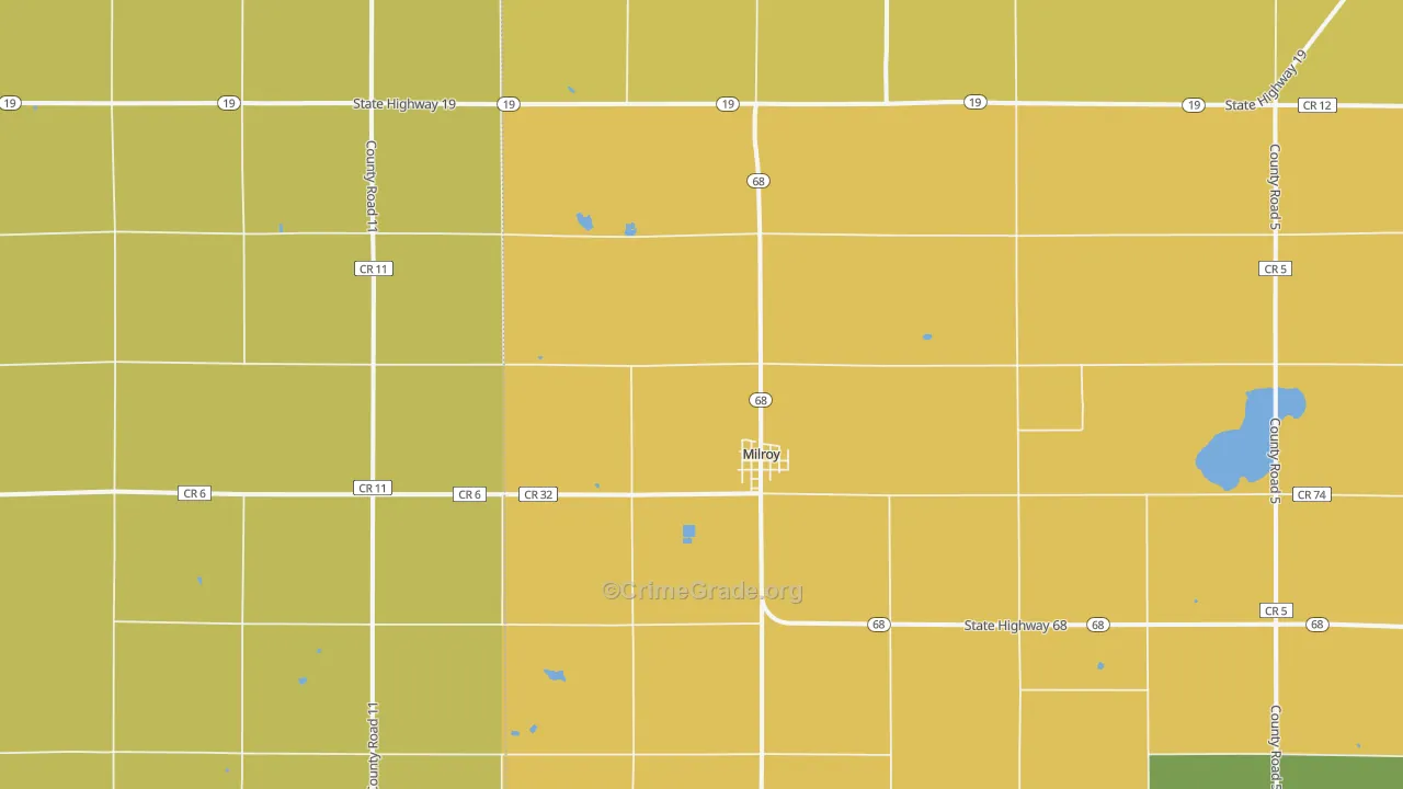 Milroy, MN Map of Drug-Related Crime Rates