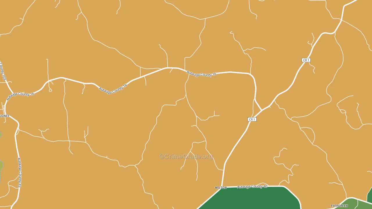 Milton, AL Map of Drug-Related Crime Rates