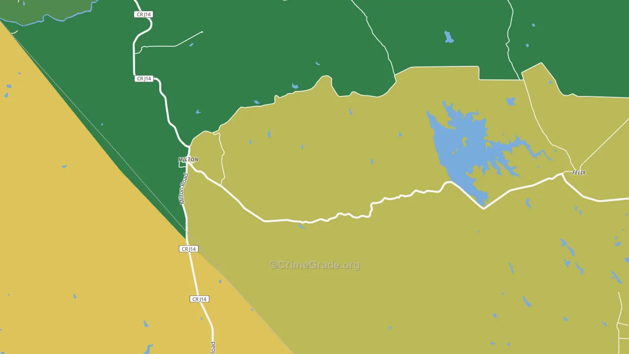 Milton, CA Map of Drug-Related Crime Rates