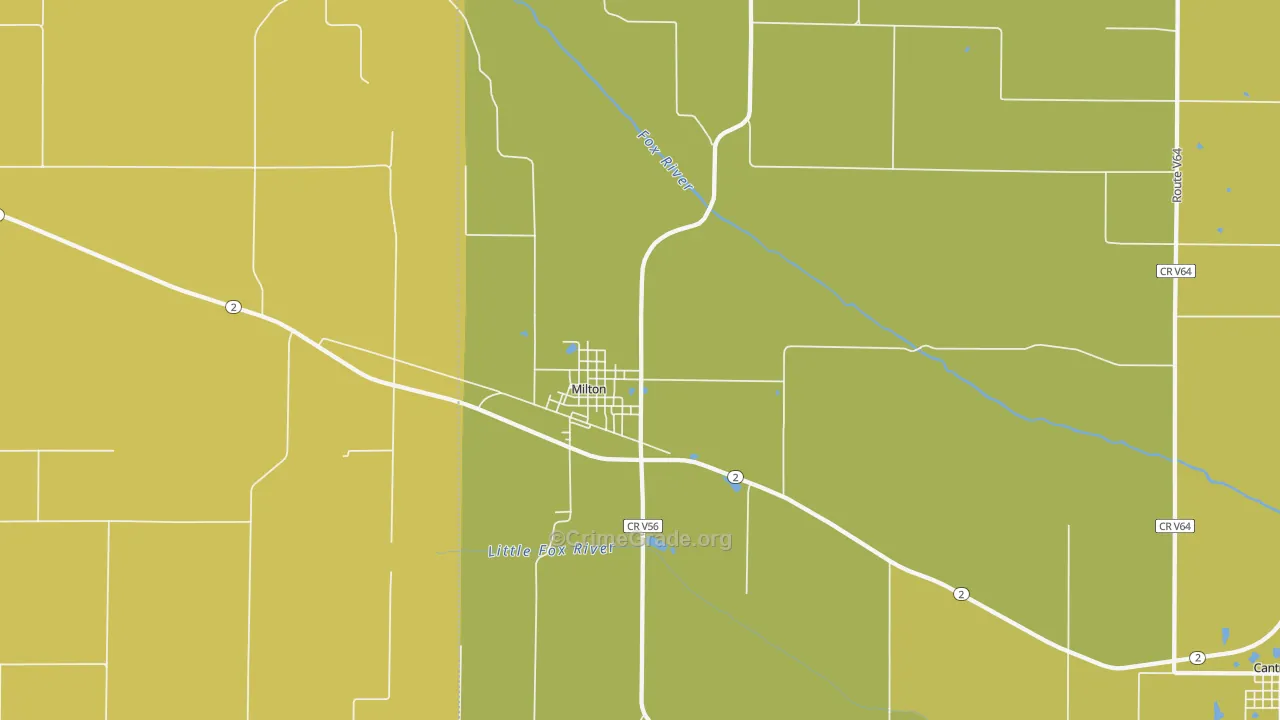 Milton, IA Map of Drug-Related Crime Rates