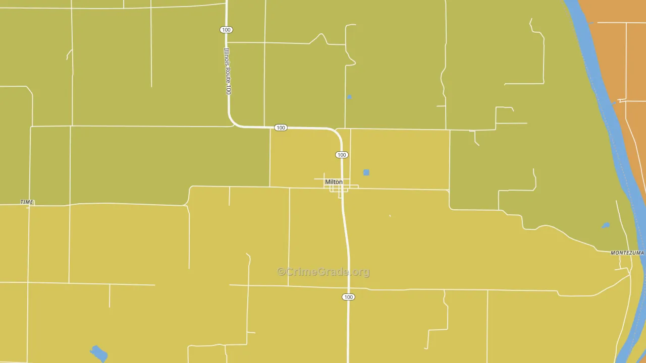Milton, IL Map of Drug-Related Crime Rates