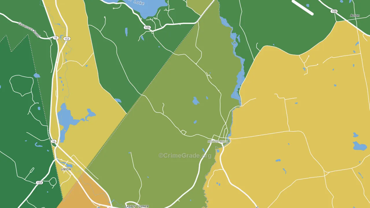 Milton Mills, NH Map of Drug-Related Crime Rates
