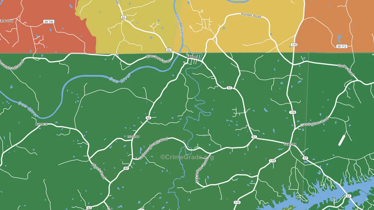Milton, NC Map of Drug-Related Crime Rates