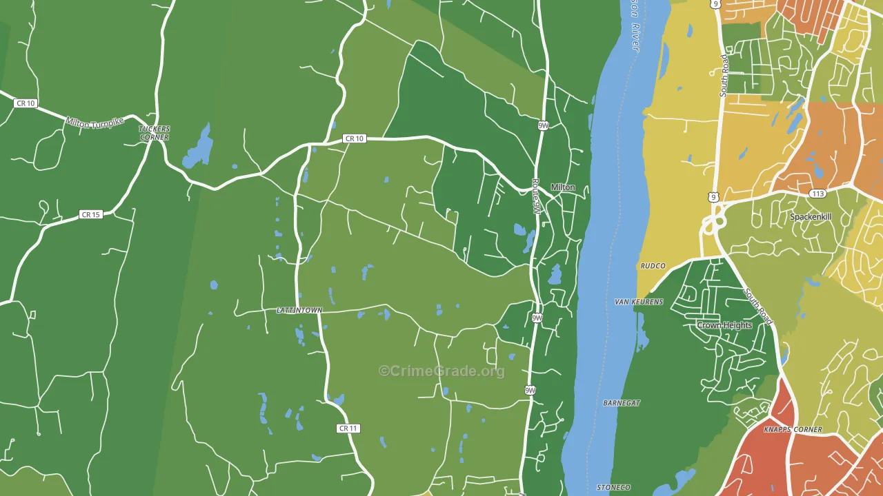 Milton, NY Map of Drug-Related Crime Rates