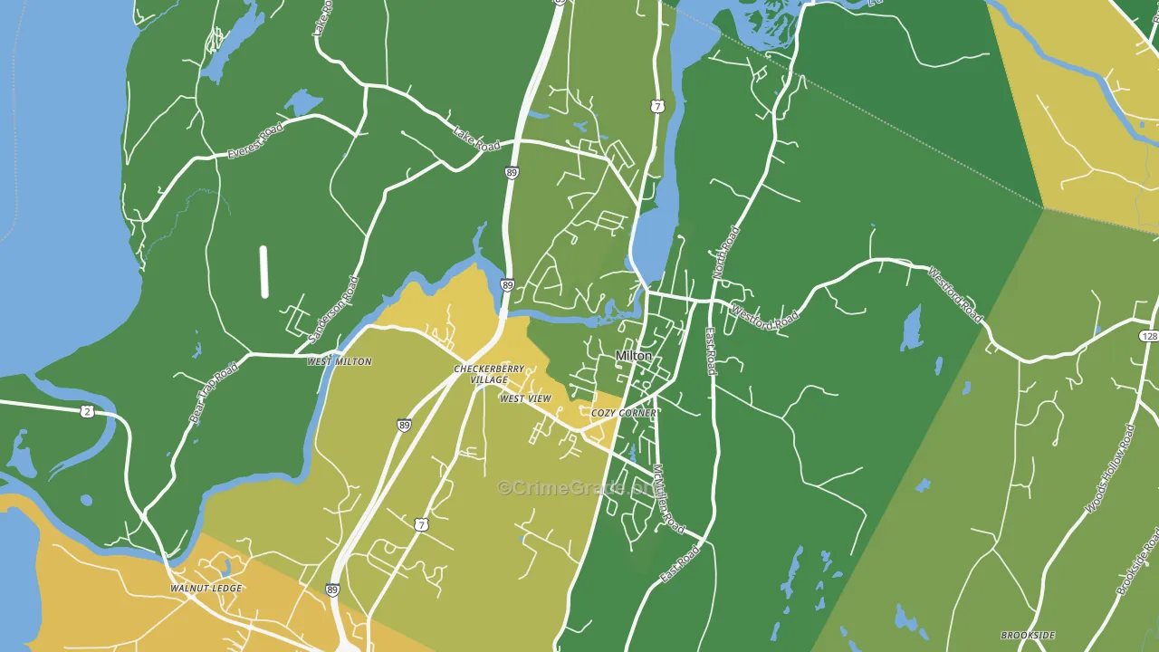 Milton, VT Map of Drug-Related Crime Rates
