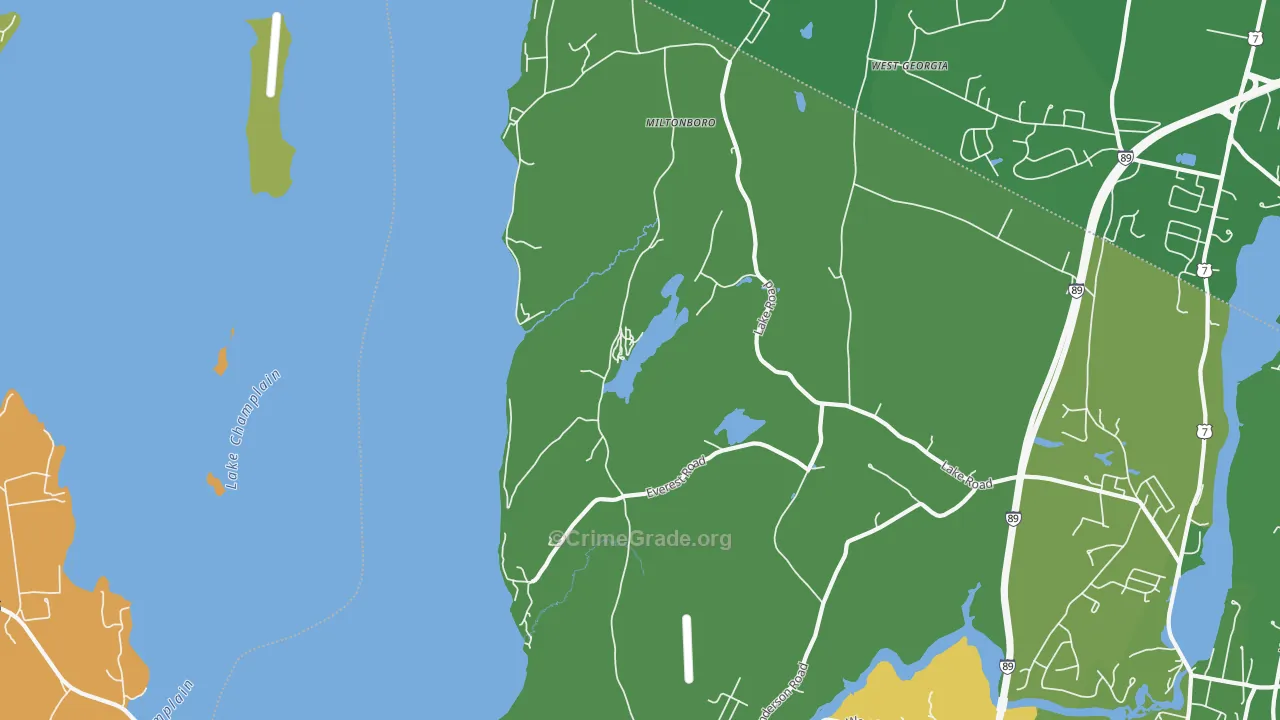 Miltonboro, VT Map of Drug-Related Crime Rates