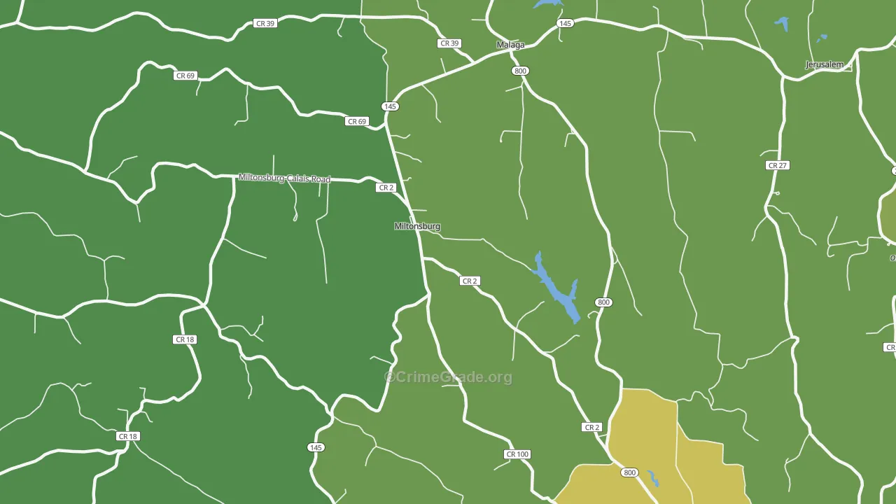 Miltonsburg, OH Map of Drug-Related Crime Rates