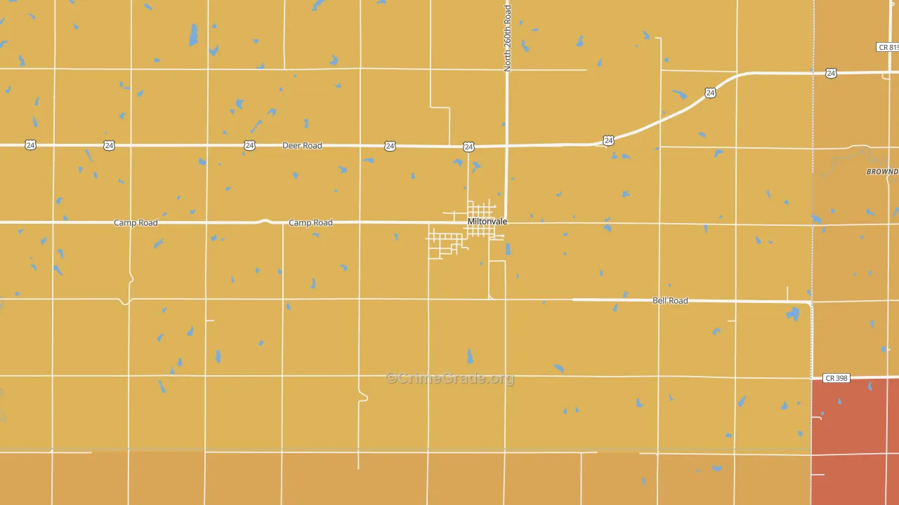 Miltonvale, KS Map of Drug-Related Crime Rates