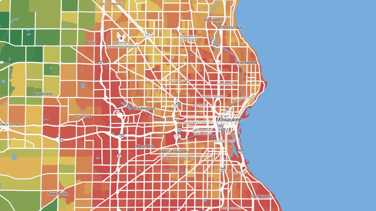 Milwaukee, WI Map of Drug-Related Crime Rates