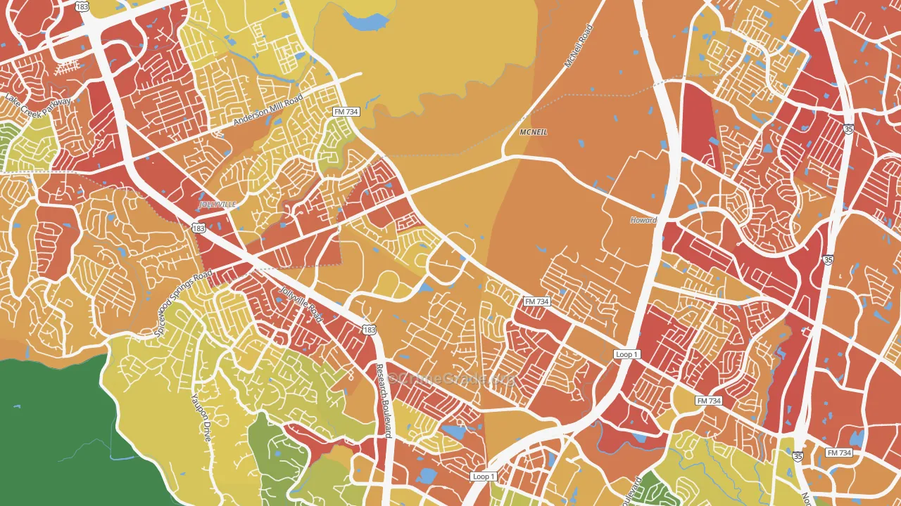 Milwood, Austin, TX Map of Drug-Related Crime Rates