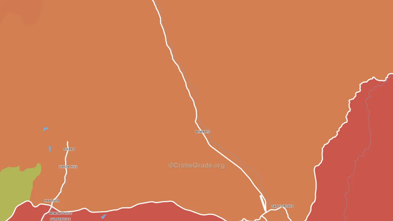 Mimbres, NM Map of Drug-Related Crime Rates