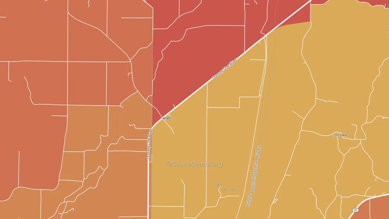 Mimms, MS Map of Drug-Related Crime Rates