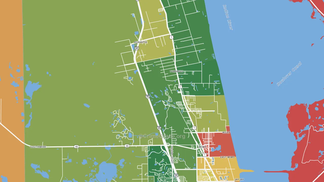 Mims, FL Map of Drug-Related Crime Rates