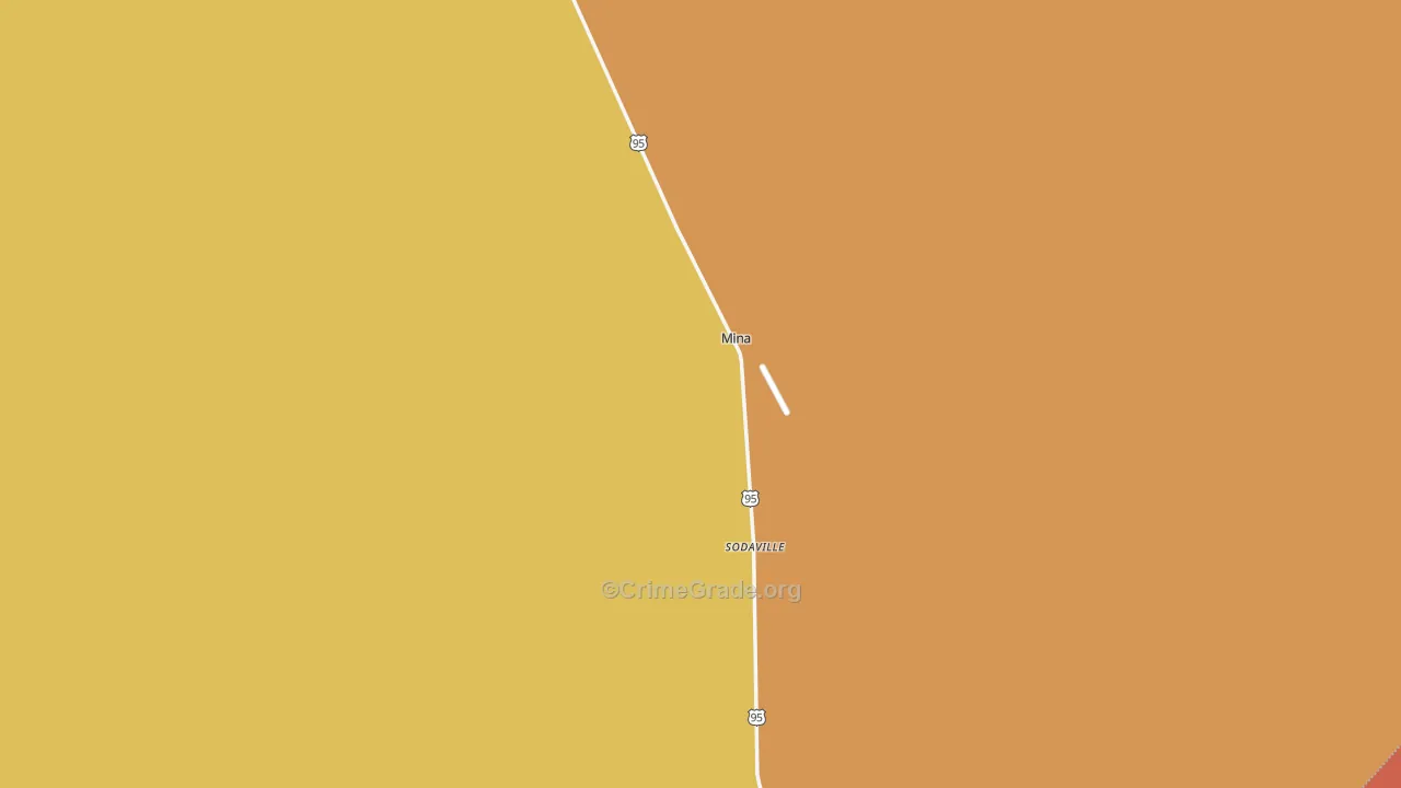 Mina, NV Map of Drug-Related Crime Rates
