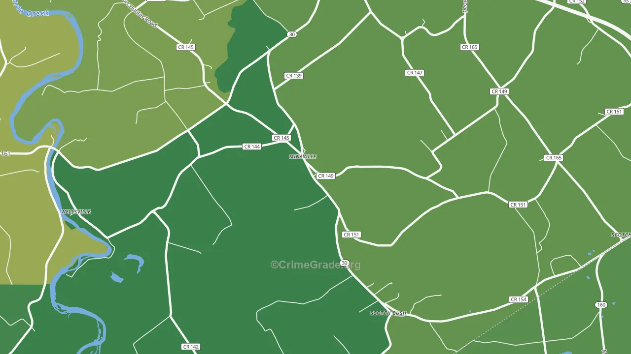 Minaville, NY Map of Drug-Related Crime Rates