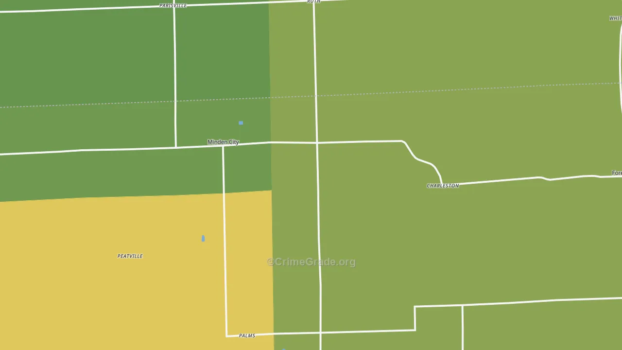 Minden City, MI Map of Drug-Related Crime Rates