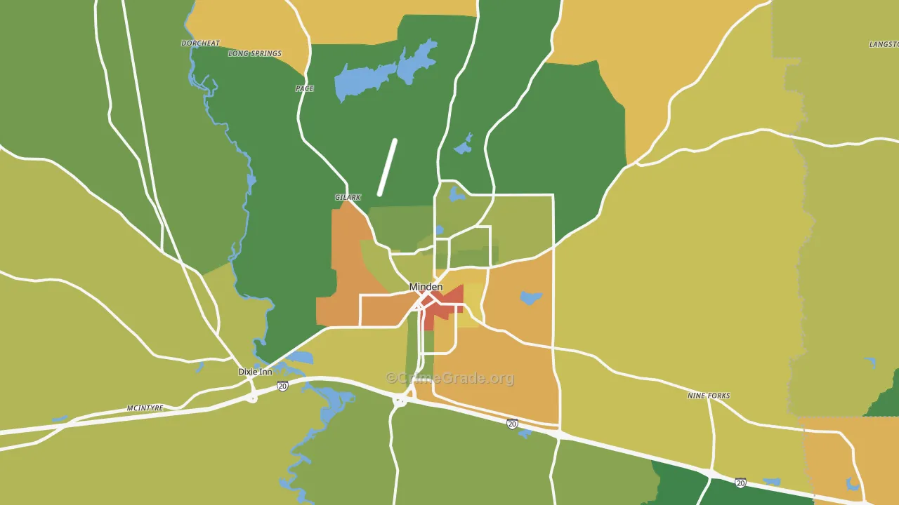 Minden, LA Map of Drug-Related Crime Rates