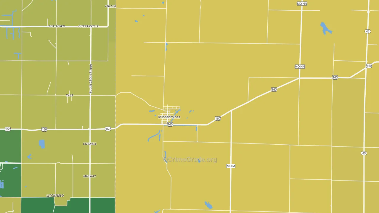 Mindenmines, MO Map of Drug-Related Crime Rates